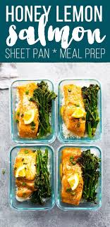 Sheet Pan Honey Lemon Salmon Broccolini Recipe Lemon Salmon Recipes Baked Lemon Salmon Recipes Salmon Recipes
