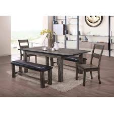 Handmade farmhouse dining tables crafted in atlanta and denver. Rent To Own Elements International 6 Piece Nathan Dining Room Collection With Wood Chairs Bench At Aaron S Today