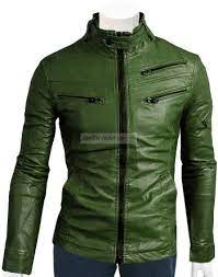 Green Leather Biker Jacket For Men Brown Leather Jacket Men Leather Jacket Leather Jacket Men