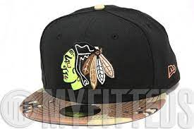 Chicago Blackhawks Desert Camo New Era 59fifty Fitted Hat Fitted Hats Chicago Blackhawks New Era
