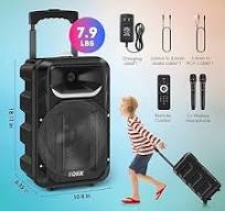 Amazon.com: EQKK Karaoke Machine with 2 Wireless Microphones ...