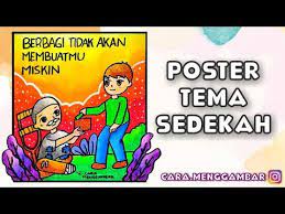 Cara Menggambar Membuat Poster Tema Bersedekah Berbagi Yang Bagus Mudah Ditiru Ep 263 Youtube Poster Cara Menggambar Gambar
