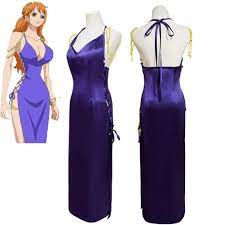 One Piece Nami Women Cosplay Elegant Blue Dress Cosplay Costume Halloween  Carnival Party Disguise Dress up Fantasia Roleplay - AliExpress