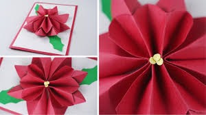 How to make an origami christmas tree (card decoration)! Handmade Christmas Card Poinsettia Youtube