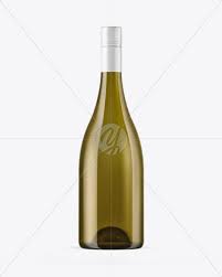 Antique Green Glass Bottle With White Wine Mockup In Bottle Mockups On Yellow Images Object Mockups