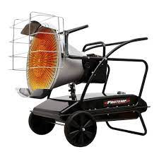 This kerosene forced air heater is field tested for several types of fuel including kerosene, diesel, home heating oil, and jet fuel (warning: 125 000 Btu Silentdrive Kerosene Diesel Radiant Heater Radiant Heaters Kerosene Heater Heater