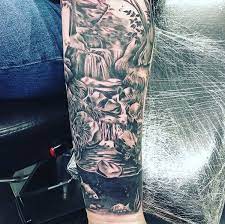 Waterfall tattoos are stunningly graceful creations that possess universal appeal. Waterfall Tattoo Waterfall Tattoo Tattoos Japanese Tattoo Art