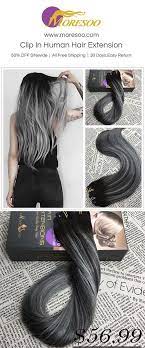 120g Clip In Balayage Human Hair Extension 1b Silver Moresoo Clip In Hair Extensions Clip In Ha Human Hair Extensions Remy Human Hair Extensions Human Hair