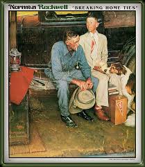 Breaking Home Ties By Norman Rockwell 1954 Style Regionalism Genre Genre Painting Norman Rockwell Art Norman Rockwell Paintings Rockwell Paintings