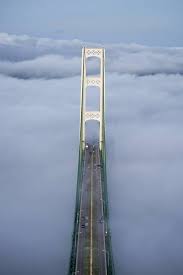 A Fog Has Settled In On The Mighty Mackinac Bridge Mackinac Bridge Northern Michigan Michigan Travel