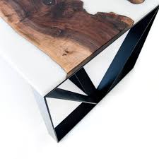 Dining Table Black Walnut White Epoxy Dining Table Black Black Walnuts Dining Table