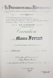 Maybe you would like to learn more about one of these? La Repubblica Italiana Conferisce L Onorificenza Al Merito All A D Ferrari Mauro Germani S P A