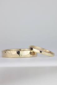 Rustic Recycled Wedding Band Set Hammered 9ct Gold Matching Etsy Matching Wedding Rings His And Hers Rings Cheap Wedding Rings
