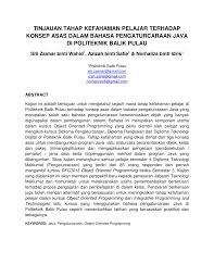 Itu tadi cara interpretasi yang bisa kamu terapkan saat mendapatkan skor toefl. Pdf Tinjauan Tahap Kefahaman Pelajar Terhadap Konsep Asas Dalam Bahasa Pengaturcaraan Java Di Politeknik Balik Pulau