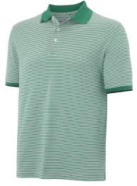 Ashworth Stripe Polo Golf Shirt Green Medium