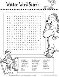 This would make a good activity for early finishers or a handout for kids to take home and enjoy. Winter Word Search Black White Tim S Printables