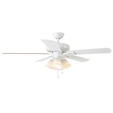 Hampton Bay Lyndhurst 52 In Led Matte White Ceiling Fan With Light Kit 51012 Ceiling Fan White Ceiling Fan White Ceiling
