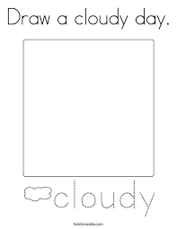 Flashcards alphabet worksheets stories games puzzles riddles&jokes coloring pages links flash card picturing extreme weather like earthquake, tsunami, tornado, forest fire, volcanic eruption. Draw A Cloudy Day Coloring Page Twisty Noodle Weather Activities Preschool Cloudy Day English Worksheets For Kids