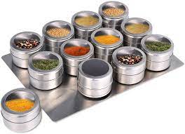 $23.40 ($5.85 per item) $41.98. Amazon Com Upgrade Magnetic Spice Jars 12pcs With Wall Mounted Stainless Steel Spice Tins With Lid And Small Holes For Sprinkle Rust Free Easy To Clean Includes 94 Labeling Stickers By Beeyoka Kitchen