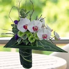 Phalaenopsis Orchids Triangle Design Bouquet Ikebana Flower Arrangement Flower Arrangements Hotel Flower Arrangements