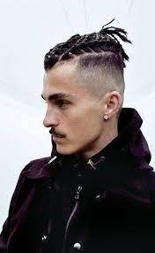 Braided Top Knot Undercut Clean Shave Mens Braids Hairstyles Hair Styles Mens Hairstyles