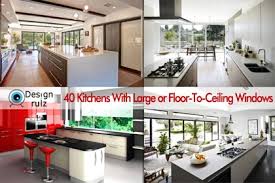 We have different remodeling and new home ideas that include windows over the sink, small side windows that bring in the natural light with large kitchen windows. 40 Kitchens With Large Or Floor To Ceiling Windows