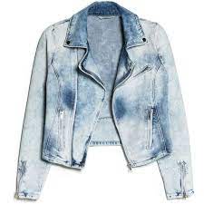 Mango Denim Biker Jacket 2 570 Thb Found On Polyvore Denim Biker Jacket Biker Jacket Womens Biker Jacket