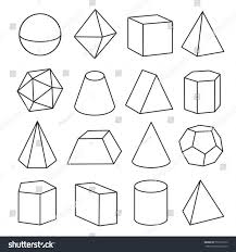 Isometric Geometric Figures Geometric Drawing Of Three Dimensional Objects For Math And Geometry Study Vector Line Art I Geometric Drawing Drawings Geometric