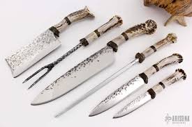 My mission is to create the finest handmade culinary knives that provide the ultimate in functionality, value, and aesthetics. Custom Kitchen Knife Set Crown Stag Arizona Custom Knives