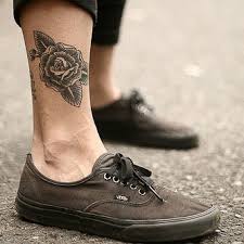Rose Leg Tattoo Like The Placement Ankle Tattoo Men Leg Tattoo Men Tattoos For Guys