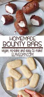 Homemade Vegan Bounty Bars Quick Vegan Desserts Vegan Dessert Recipes Vegan Desserts