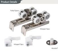 Factory Design 30mm-50mm Wooden Door Aluminum Hanging Wheels Mute Sliding  Door Roller