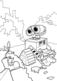 Wall E And Plant Coloring Pages For Kids Printable Free Cartoon Coloring Pages Coloring Pages For Kids Coloring Pages