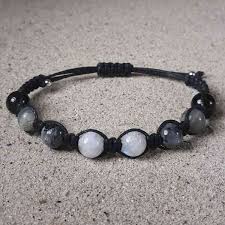 Only 1 available and it's in 2 people's carts. Moonstone Labradorite Black Obsidian Bracelet Mystic Zen Jewelry Gemstone Healing Energy Bracelets Crystal Healing