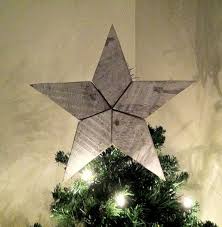 White Wooden Star Tree Topper Christmas Decoration 12 Inch Star Made From Reclaime Diy Tree Topper Diy Christmas Tree Topper Christmas Tree Topper Decorations