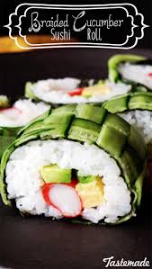 Braided Cucumber Sushi Recipe Sushi Roll Recipes Sushi Recipes Sushi Rice
