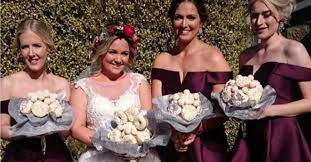 The first dance, the exchanging of vows and the throwing of the bouquet. This Bride Ditched The Traditional Bouquet Of Flowers And Carried A Bouquet Of Donuts