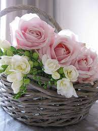 Roses And Freesias Beautiful Flowers Pink Flowers Flowers