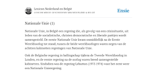 In belgië wordt in de nacht van zondag op maandag een verstrengde lockdown van kracht. Nationale Unie 1 De Betekenis Volgens Lexicon Nederland En Belgie