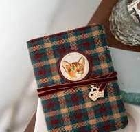 Embroidered Kitten Plaid Wool Journal A6 A5 Handmade Fabric ...