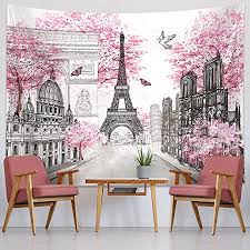 See more ideas about paris room decor, paris bedroom, paris themed bedroom. Amazon Com Paris Tapestry Backdrop Paris Wall Art Eiffel Tower Photo Banner Background European City Landscape Pink Wall Hanging Decor For Living Room Girl Bedroom Paris Themed Party Decoration 72 8 X 43 3 Inch