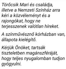 Mari törőcsik (born 23 november 1935) is a hungarian stage and film actress. Index Belfold Halalhiret Keltettek Torocsik Marinak