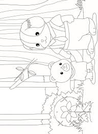 Cat, squirrel, bear and bunny are working together on art and crafts projects. 51 Calico Critters Coloring Pages Ideas Coloring Pages Calico Family Coloring Pages