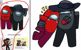 Among Us Black And Red Cute Pose 3 Made By Meee Black And Red Cute Poses Disney Memes