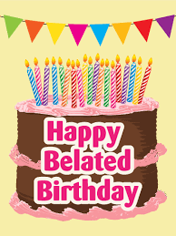 They'll find the humor in your forgetfulness with. Happy Belated Birthday Cake Card Birthday Greeting Cards By Davia