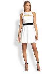 Milly Fit Flare Cutout Dress Saks Com Simple White Dress Cutout Dress Dresses