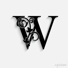 Find the perfect letter w stock photo, image, vector, illustration or 360 image. Letter W Vintage Black Flower Ornament Initial Letters Alphabet Fototapete Fototapeten Isoliert Gelb Vintage Myloview De