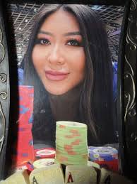 POKER PLAYER MARIA HO FRAMED PHOTO IN VINTAGE POKER ACES FRAME 8.5" X 11.5" 