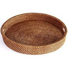 4.9 out of 5 stars with 18 ratings. Hot Sale Rattan Tray With Handle Hand Woven Multi Purpose Wicker Tray With Durable Rattan Fiber Round 13 5 Inch Diameter Nat Storage Baskets Aliexpress