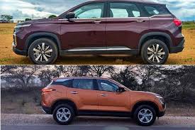 tata harrier vs mg hector spec comparison dimensions